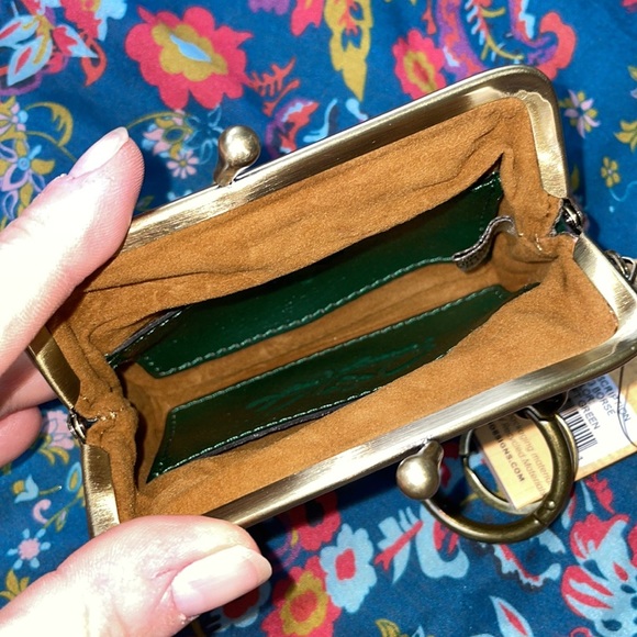Brand New Patricia Nash Genuine Leather Green Large Borse Coin Purse Key Holder - Picture 9 of 15